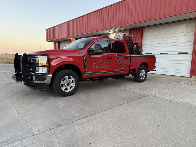 Brush Truck 1, a 2025 Ford F-350 crew cab with a 300 gallon tank