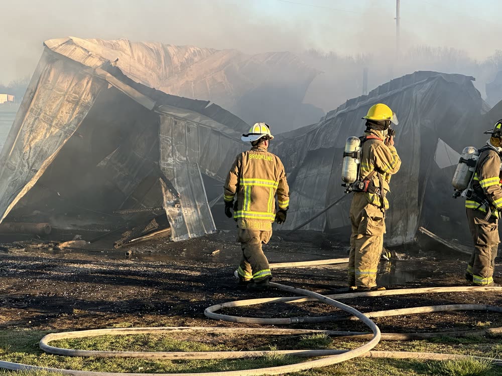 Firefighters working together during an emergency response